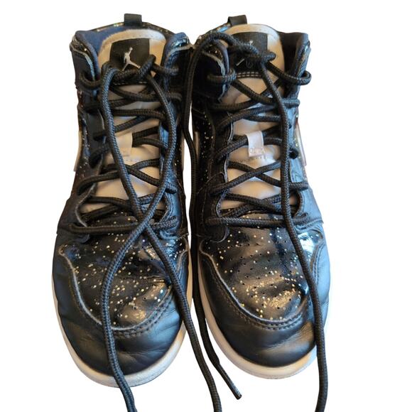 Nike Air Jordan 1 SE black sparkle girls streetwear sneakers - Picture 3 of 10